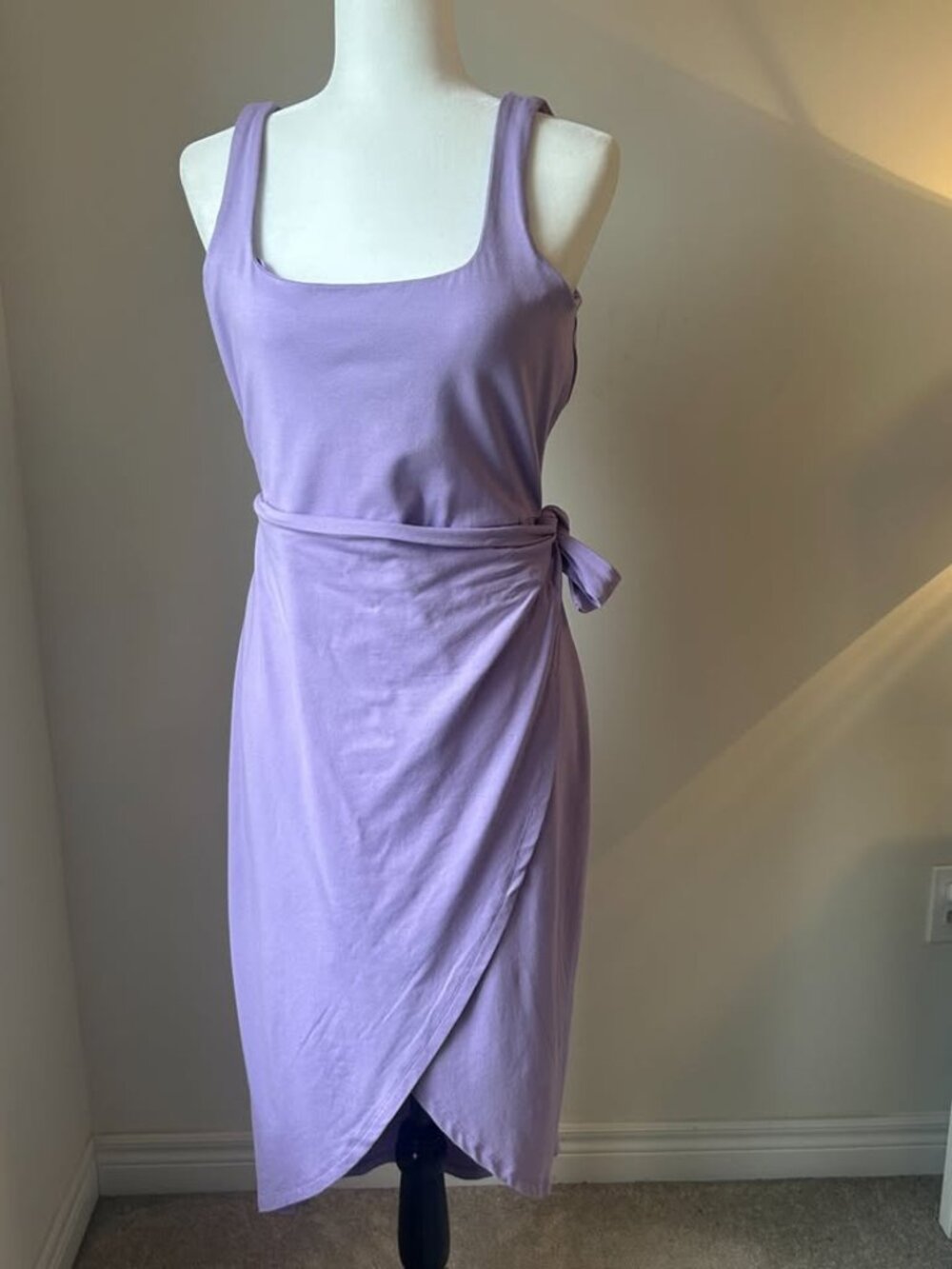 Lilac Wrap Midi Dress